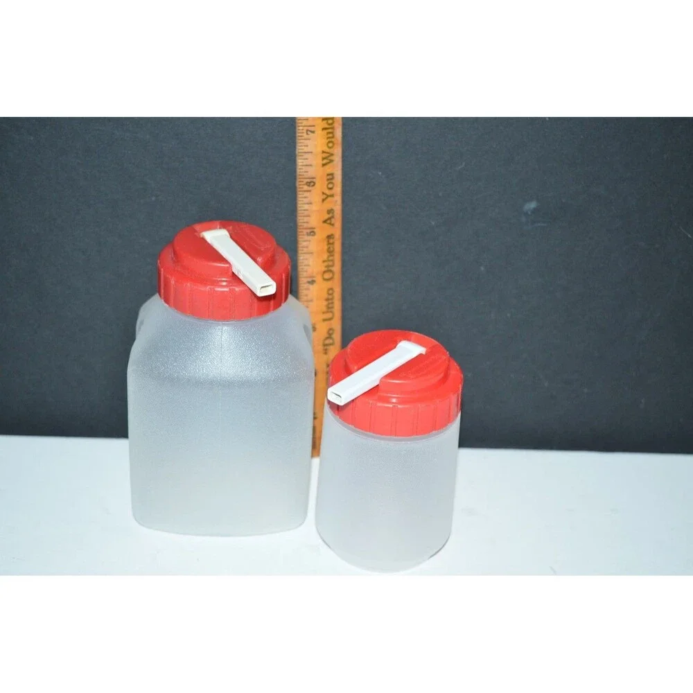 Vtg Rubbermaid Servin Saver Juice Box 16 oz Drink Bottle Red lid 0229 One pint +